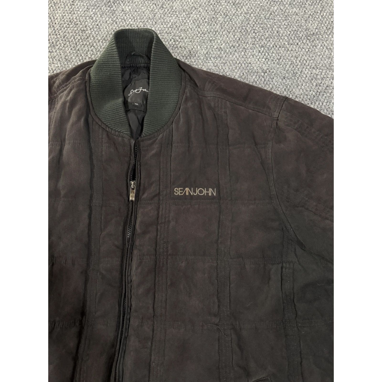 Sean John Sean John Jacket Mens 3XL Brown Microfiber Quilted Bomber Full Zip Lined Warm Size US XXL / EU 58 / 5 - 4 Thumbnail