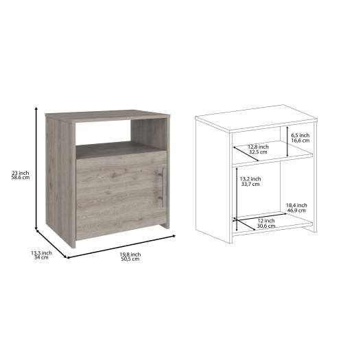 Designer × Homemade Modern and easy-to- install Light Gray bedside Nightstand w Size US L / EU 52-54 / 3 - 4 Thumbnail