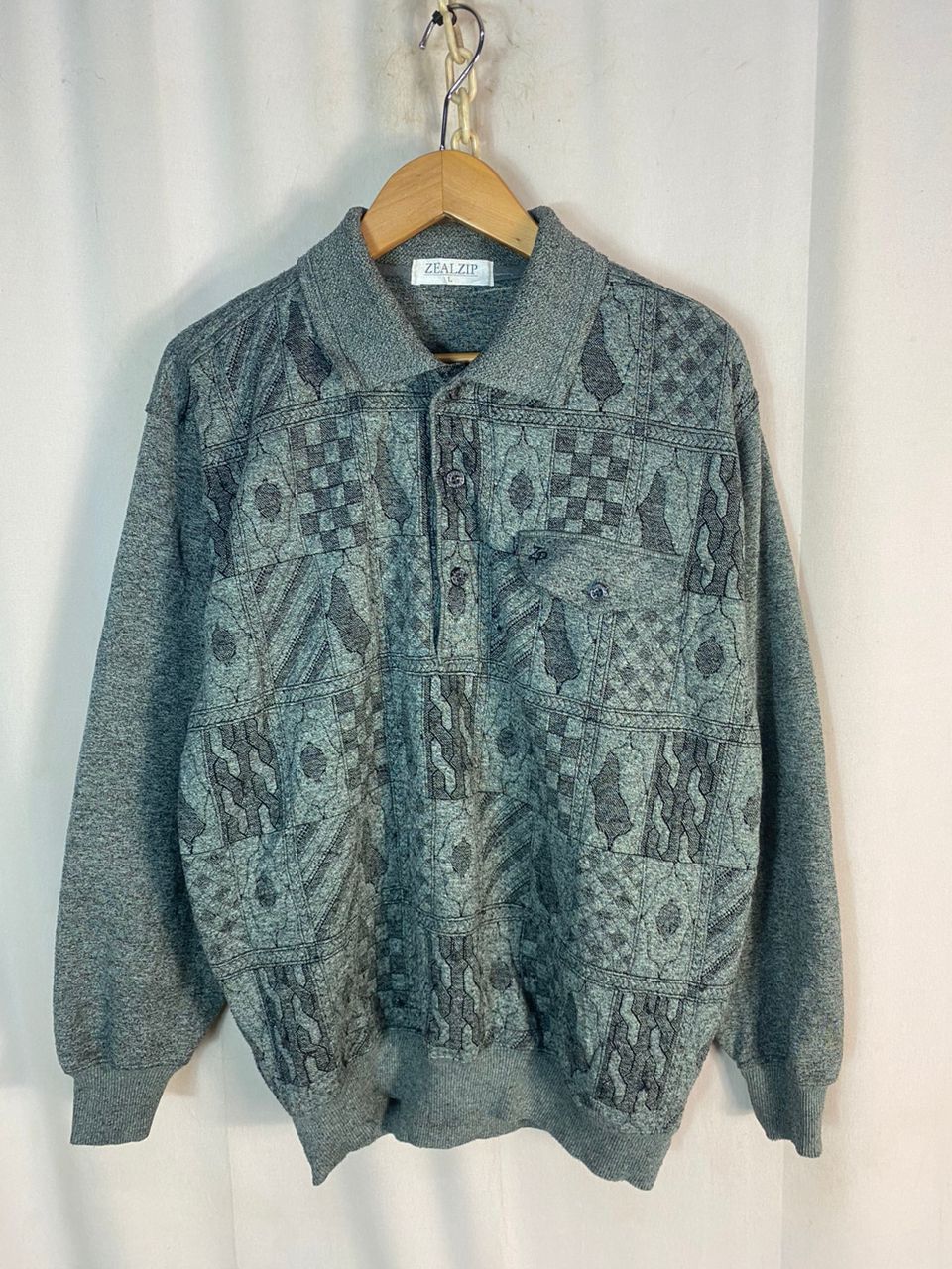 Japanese Brand × Vintage Vintage zealzip half button polo sweatshirt Size US L / EU 52-54 / 3 - 1 Thumbnail