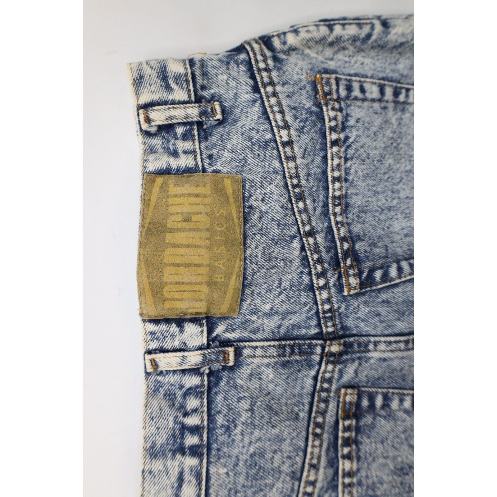 Vintage Vintage 90s Streetwear Distressed Acid Wash Denim Jean Skirt Size 28" / US 6 / IT 42 - 13 Thumbnail