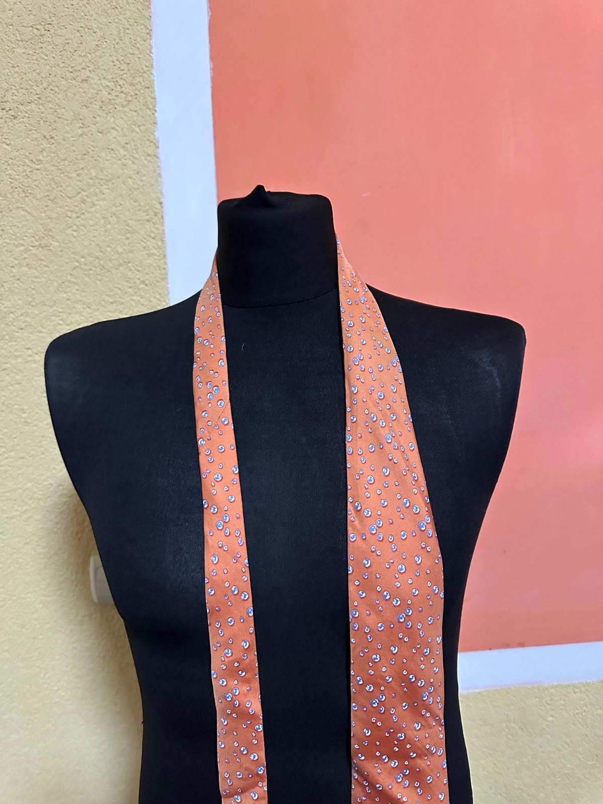 Hermes Hermes Tie Silk Orange Size ONE SIZE - 2 Thumbnail