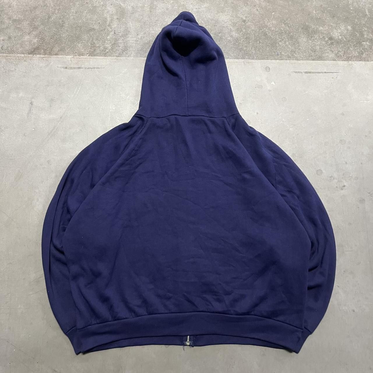 Vintage Vintage Y2K Blank Navy Blue Zipup Hoodie with Drawstrings! Size US XL / EU 56 / 4 - 2 Thumbnail