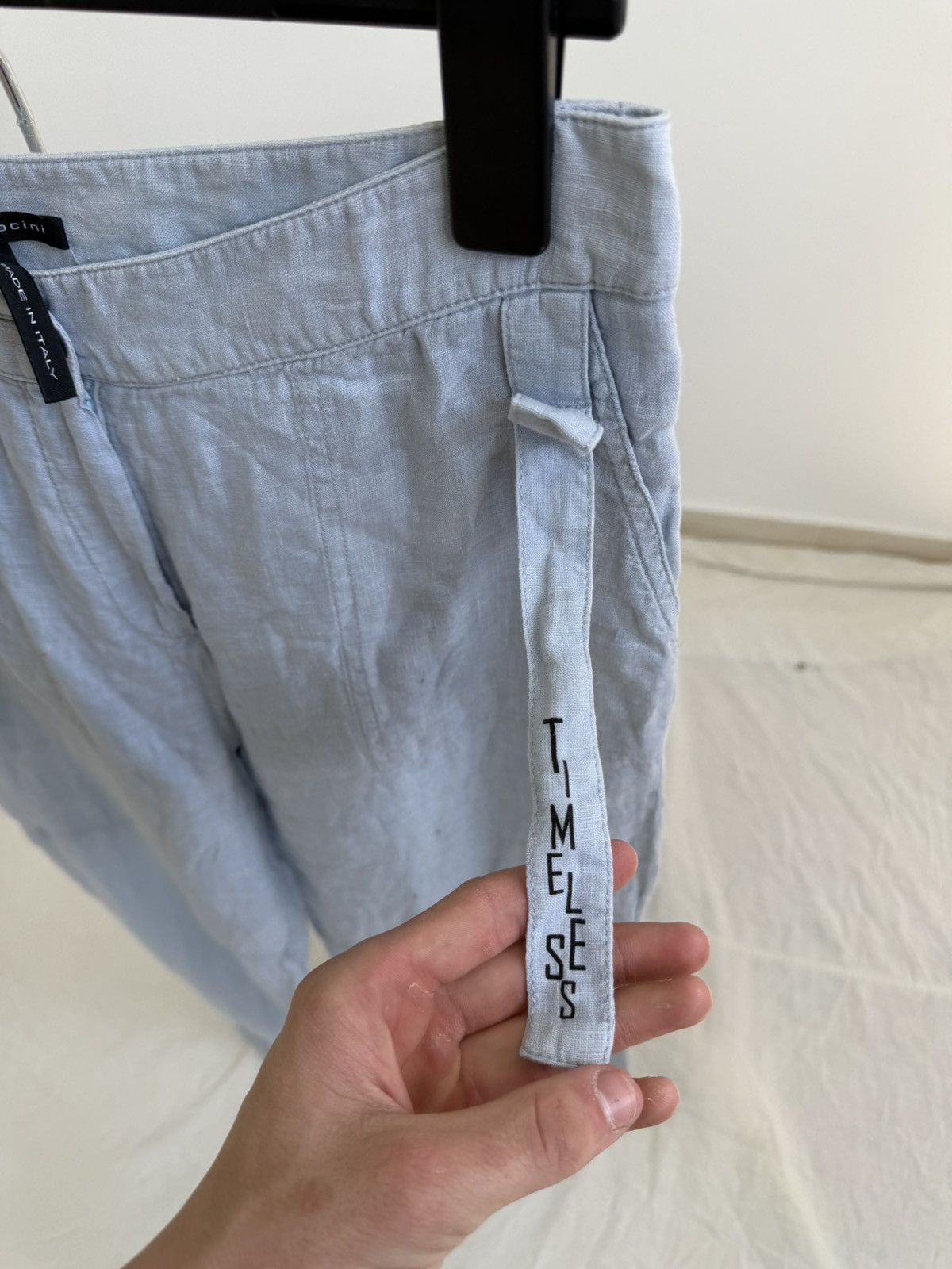 Sarah Pacini Sarah Pacini Womens Linen Strech Pants Trousers Side Zip Size 32" / US 10 / IT 46 - 10 Thumbnail
