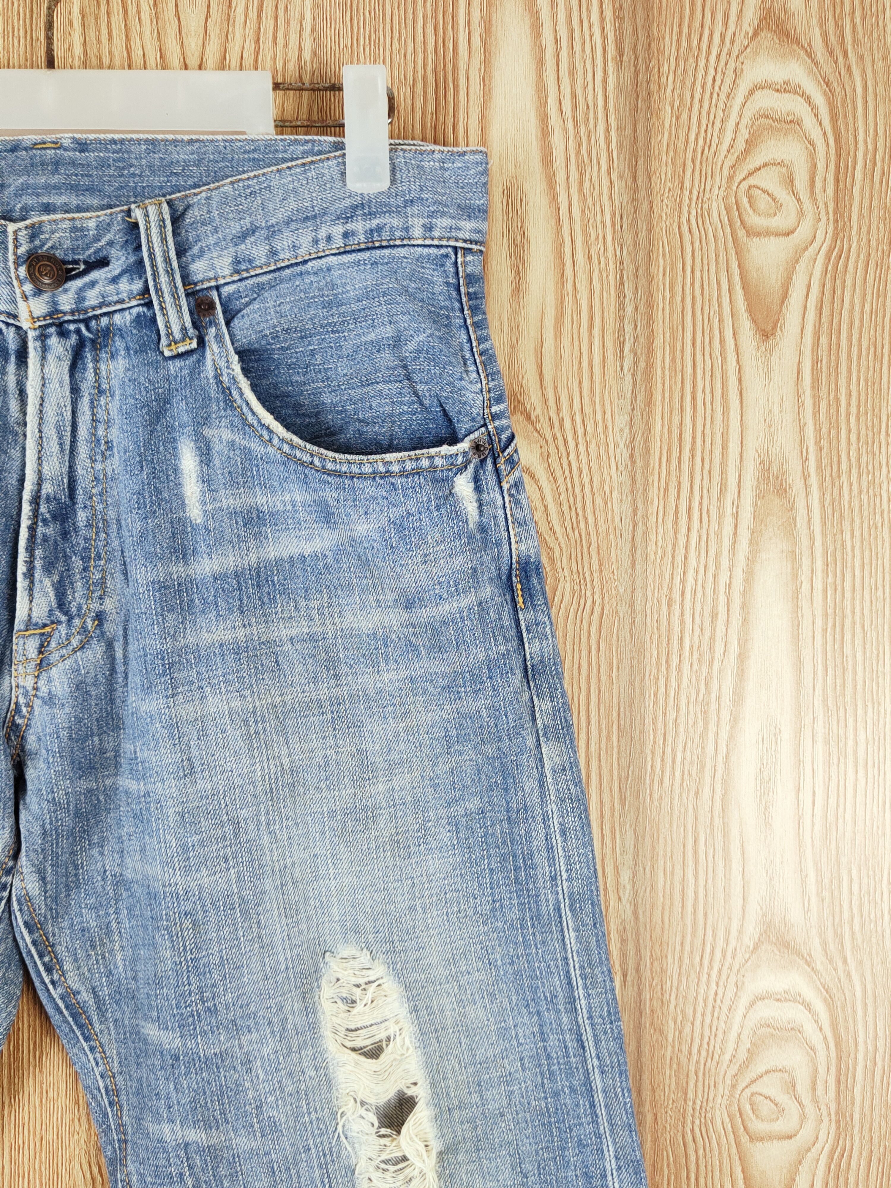 Japanese Brand × Vintage Rush Hour Blue Distressed Ripped Short Jeans Size US 33 - 5 Thumbnail