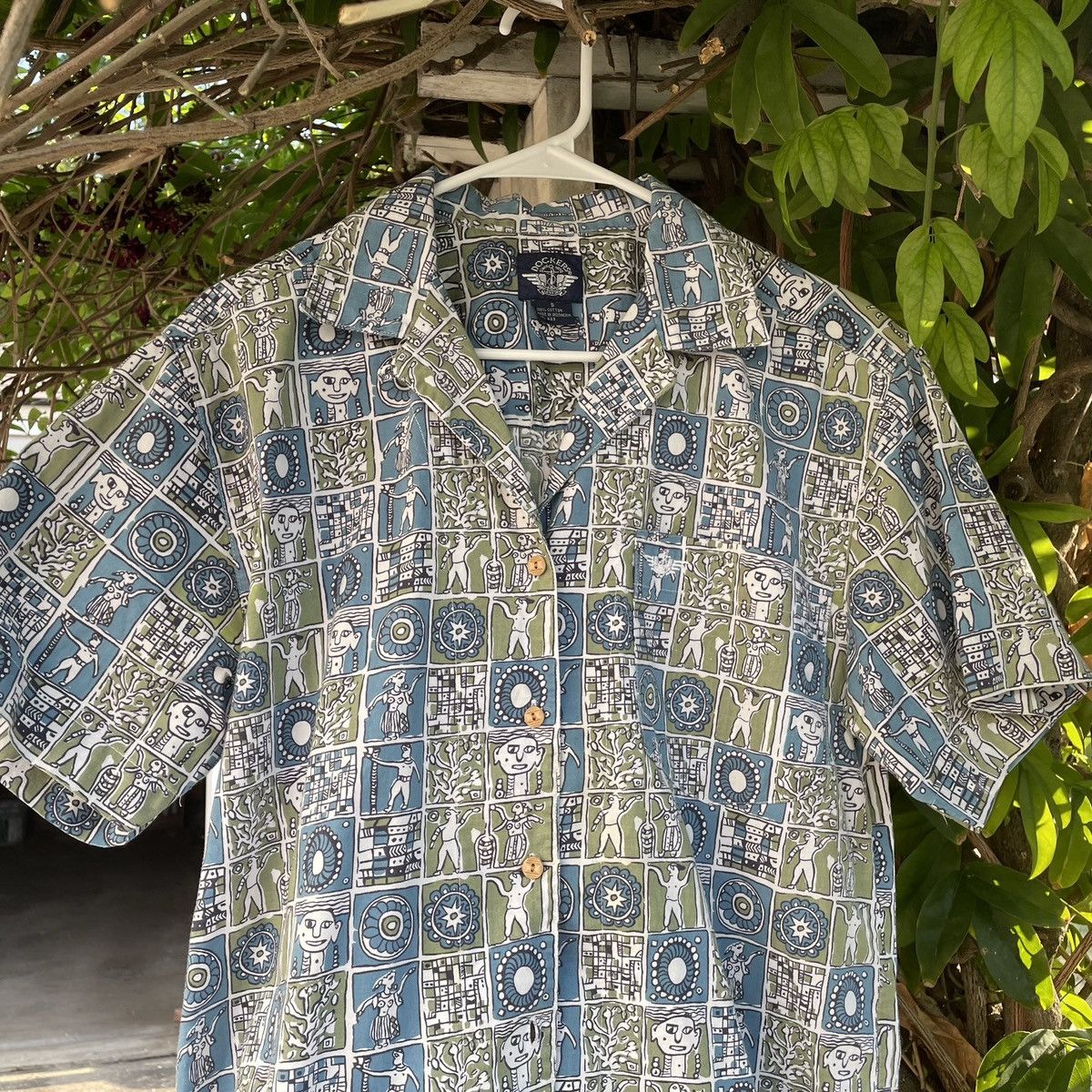 Japanese Brand × Vintage Vintage Cropped Camp Collar Shirt Floral Earth Boxy Size US M / EU 48-50 / 2 - 2 Thumbnail