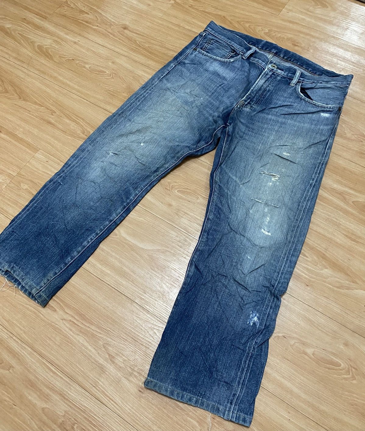 Japanese Brand × Uniqlo Vintage uniqlo selvedge distressed denim Size US 36 / EU 52 - 3 Thumbnail