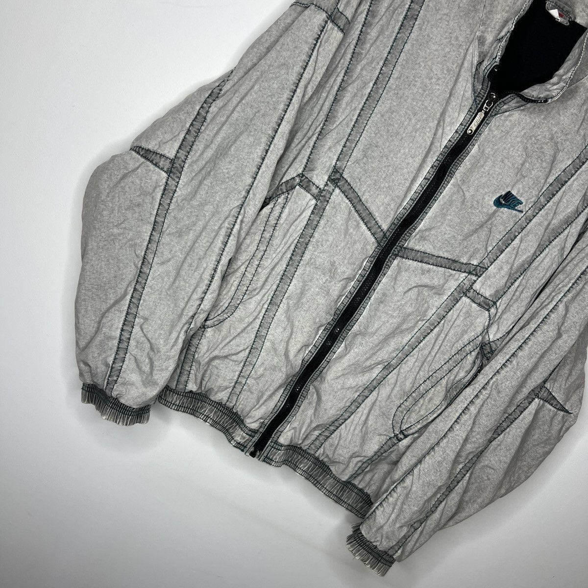 Nike × Vintage Vintage Nike Oversized Drill Y2K Grey Tracksuit 80s 90s Size US M / EU 48-50 / 2 - 6 Thumbnail