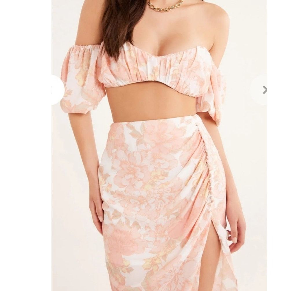 Free People New Free People RUMER Isola Set $488 Au XL-US 10 Pink Floral Size 32" / US 10 / IT 46 - 10 Thumbnail