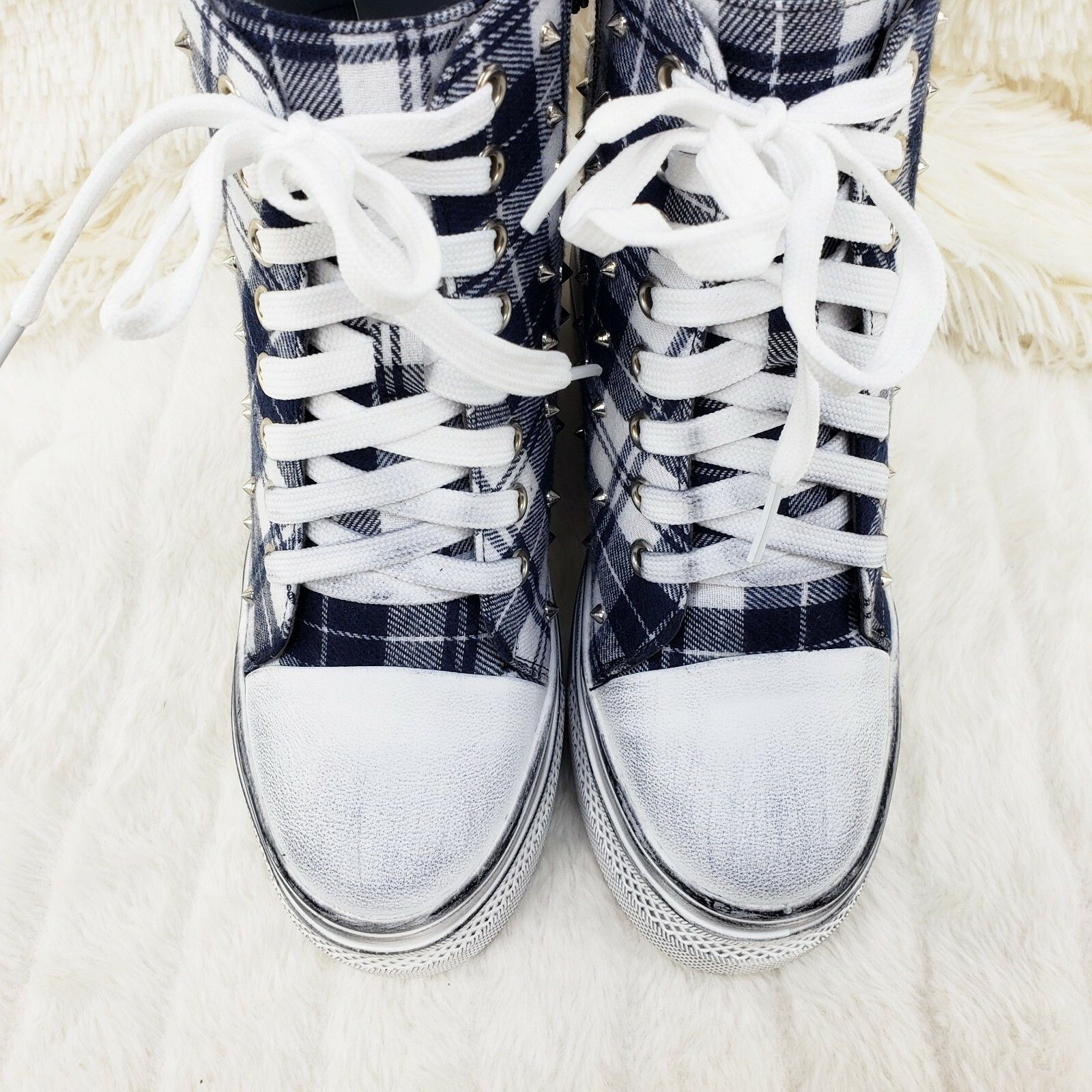 Alexander Wang Wang Cherry Bomb Platform Sneaker Ankle Boots White Navy Pla Size US 7.5 / IT 37.5 - 8 Thumbnail
