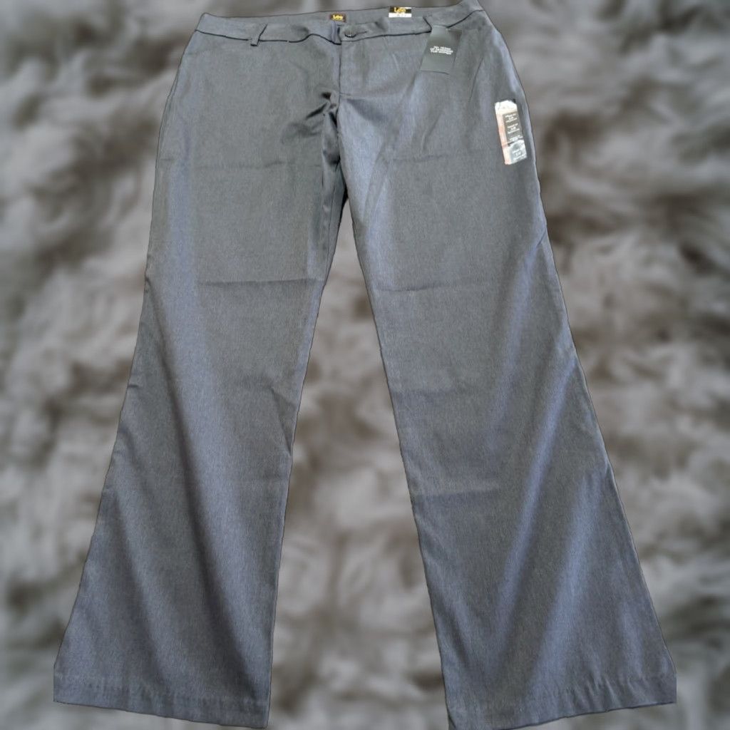 Lee Lee Pants Women Size 18 Gray Mid Rise Straight Leg NEW TAGS Size 40" / US 18 - 1 Thumbnail