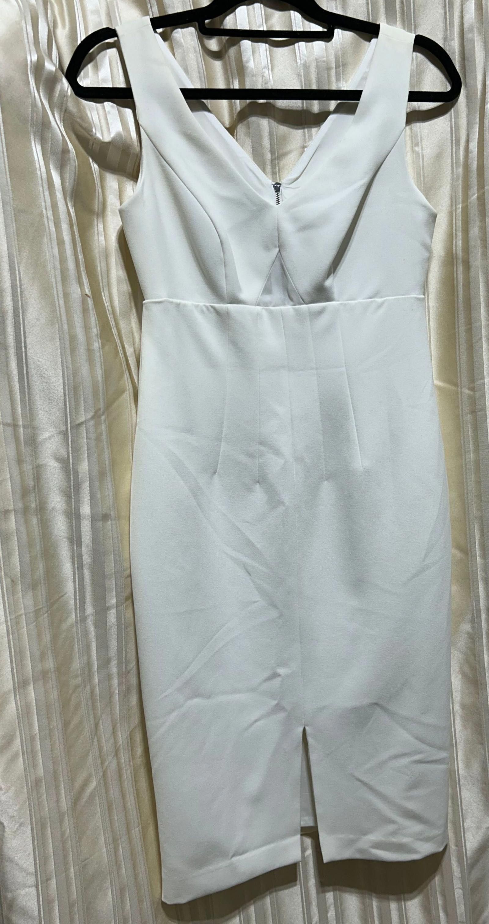 Designer Donna Morgan White Sleeveless Sheath Dress Size 6 Size M / US 6-8 / IT 42-44 - 3 Thumbnail
