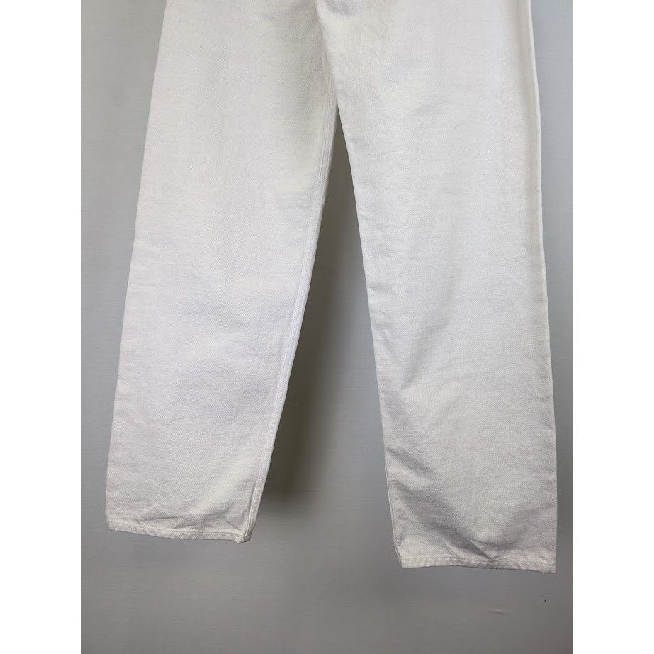 Balenciaga o1rshd1 Loose Fit Jeans White Denim in Cream Size US 26 / EU 42 - 13 Thumbnail