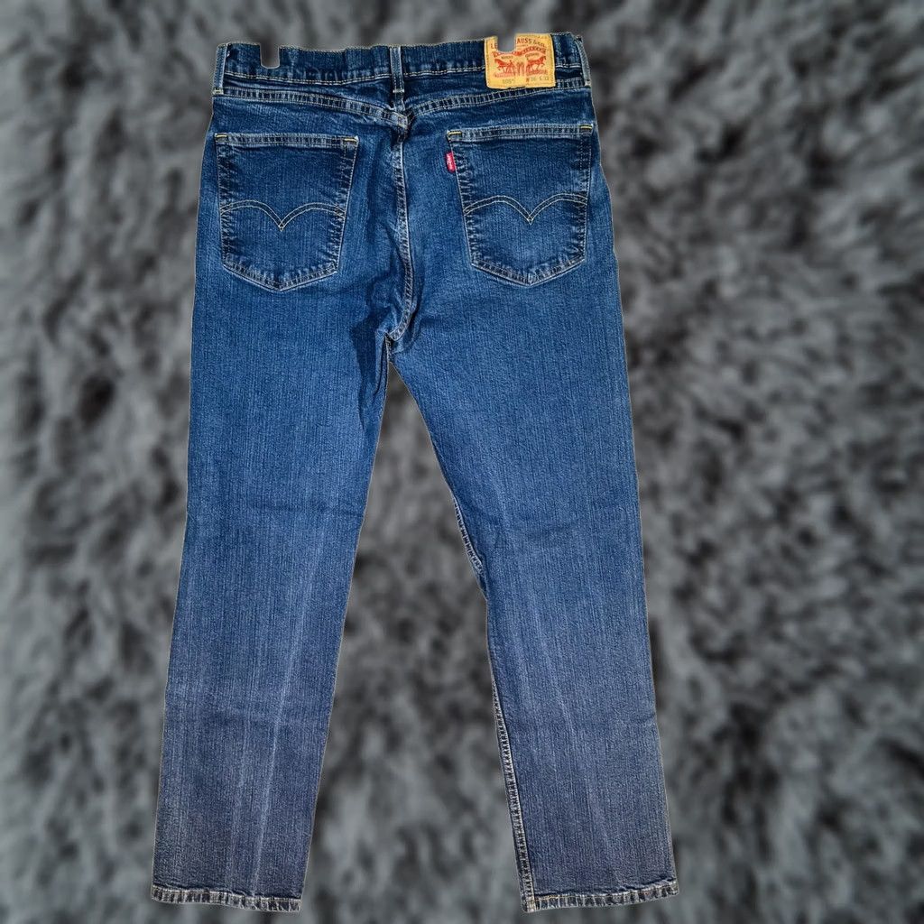 Levi's Levi's 505 Jeans Mens 36x32 Blue Medium Wash Straight Denim Zip Fly - Regular Fit, 5-Pocket, Cotton Stretch, Medium Blue Denim, USA Funky Patch Size US 36 / EU 52 - 1 Thumbnail