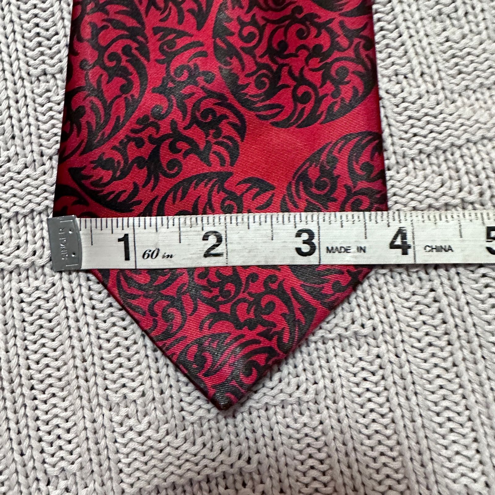 Vintage Vintage Viking red and black paisley men's tie Size ONE SIZE - 5 Thumbnail