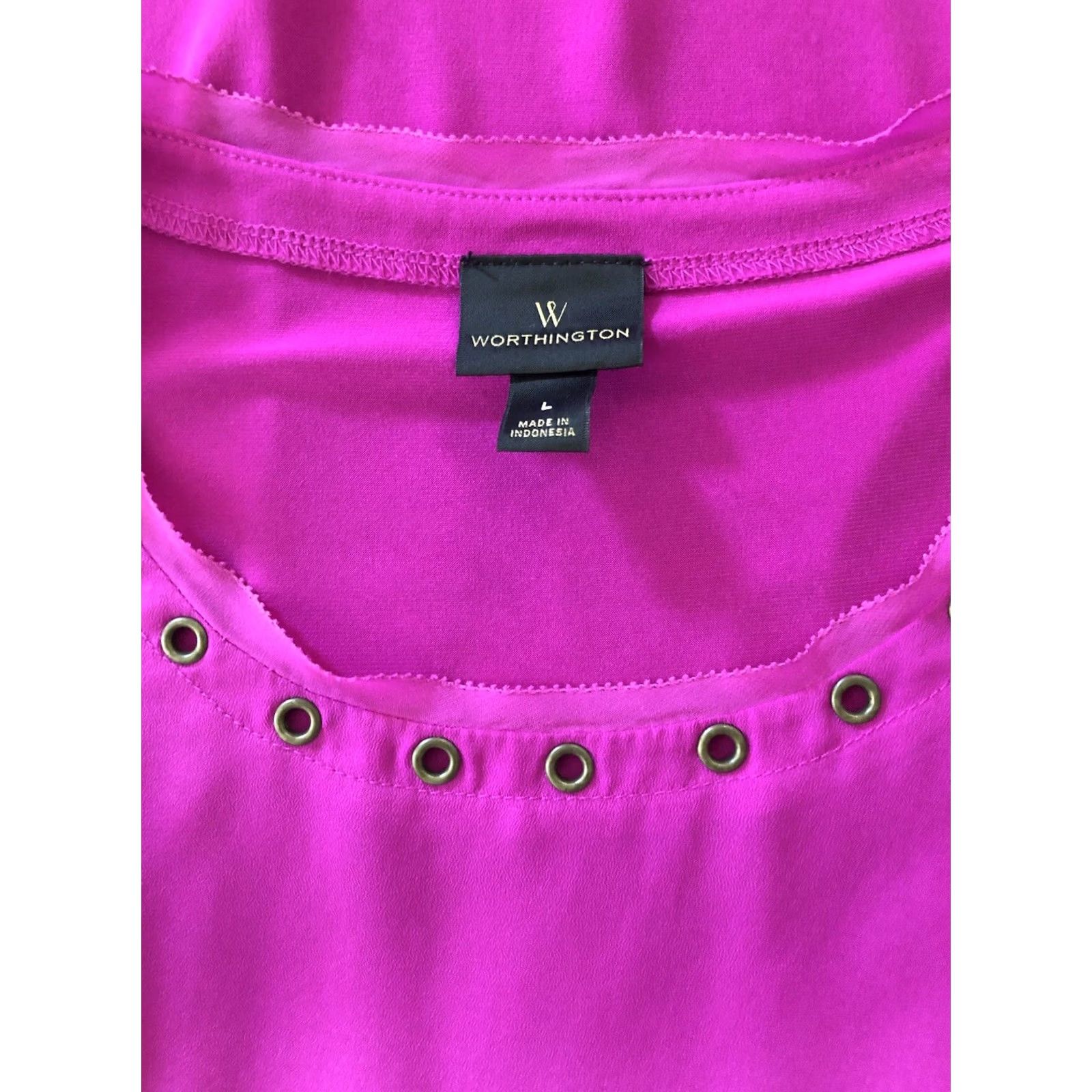 Worthington Worthington sleeveless blouse L purple rivets metal Size L / US 10 / IT 46 - 4 Thumbnail