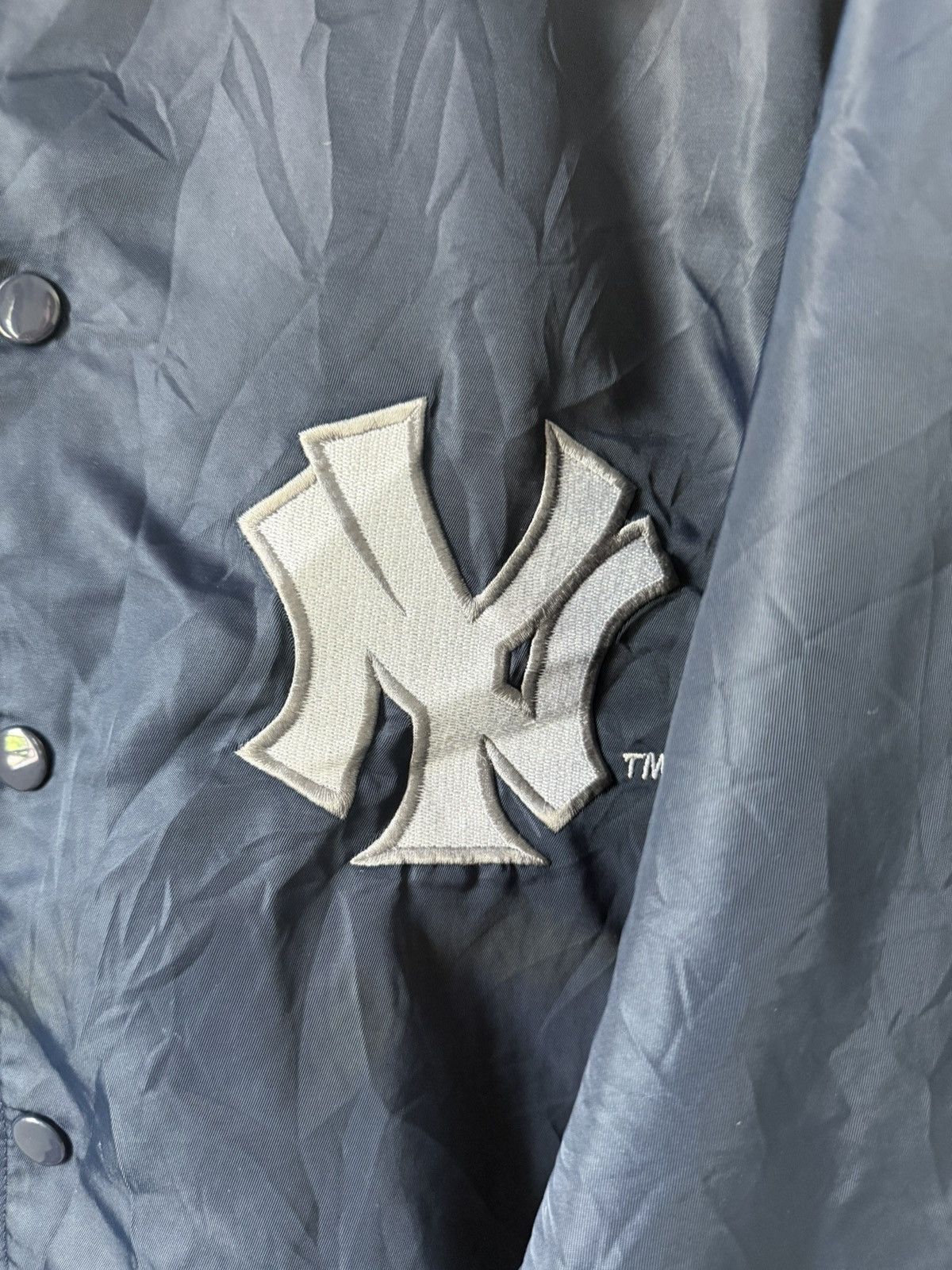 New York Yankees Vintage New York Yankees Coach Jacket Big Logo Embroidered Size US L / EU 52-54 / 3 - 6 Thumbnail