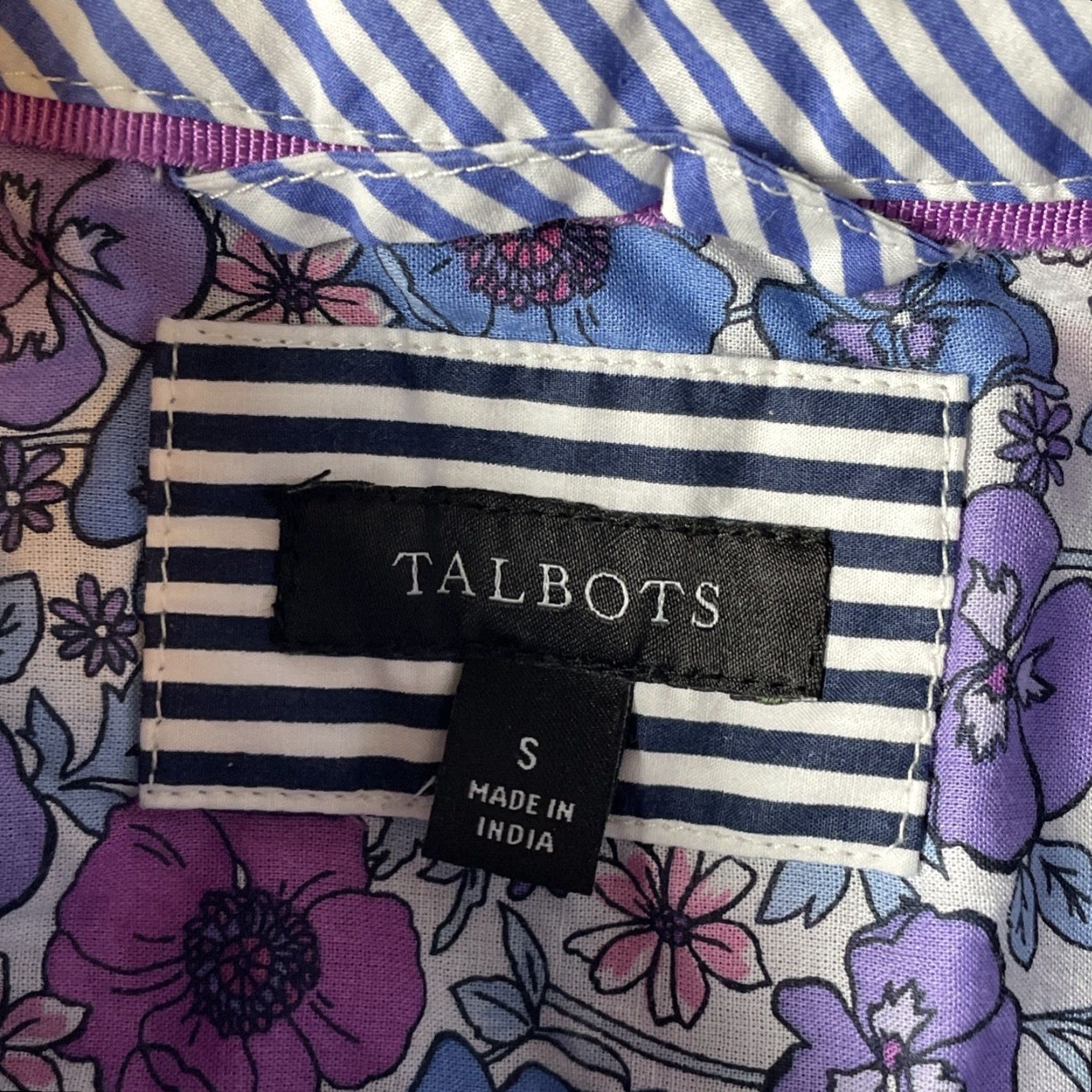 Talbots Talbots Shirt Womens Small Multicolor Floral Print Long Sleeve Button Up Casual Classic Knit 100% Cotton Size S / US 4 / IT 40 - 5 Thumbnail