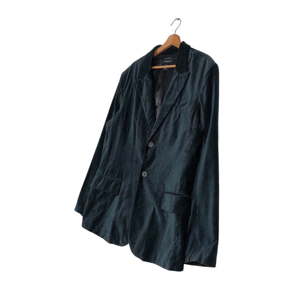 Calvin Klein × Japanese Brand × Vintage 📌Cropped Biker Velvet Jacket Calvin Klein Jeans Striped Size US L / EU 52-54 / 3 - 3 Thumbnail