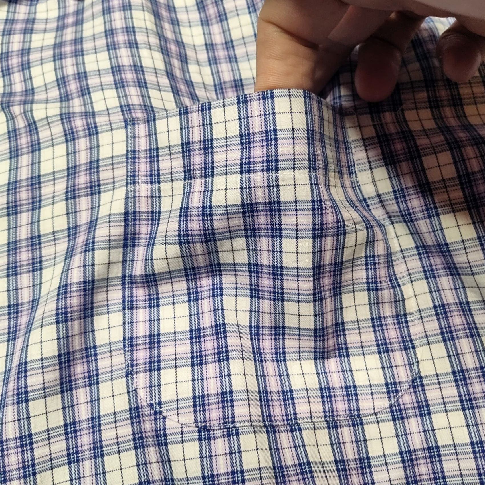 Peter Millar PETER MILLAR Button-Down Shirt Men XL Purple Blue Check 100% Cotton Long Sleeve Size US XL / EU 56 / 4 - 3 Thumbnail