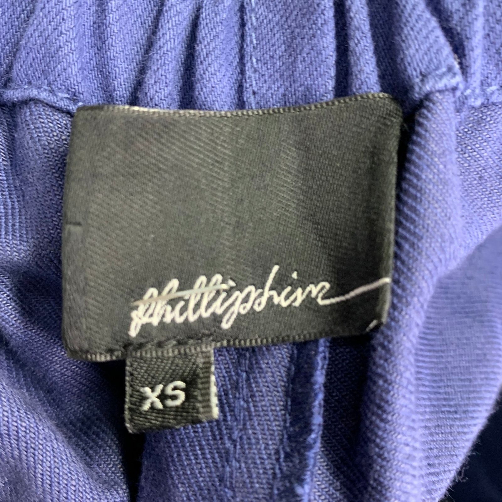 3.1 Phillip Lim Blue Cotton Linen High Waisted Drawstring Casual Pants Size US 26 / EU 42 - 6 Thumbnail