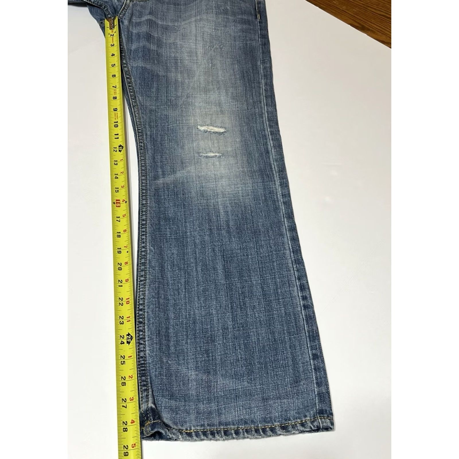 American Eagle Outfitters American Eagle Outfitters Original Boot Jeans Mens 34x29 Blue Denim Distressed 5-Pocket Regular Bootcut Mid Rise Cotton Denim Size US 34 / EU 50 - 5 Thumbnail