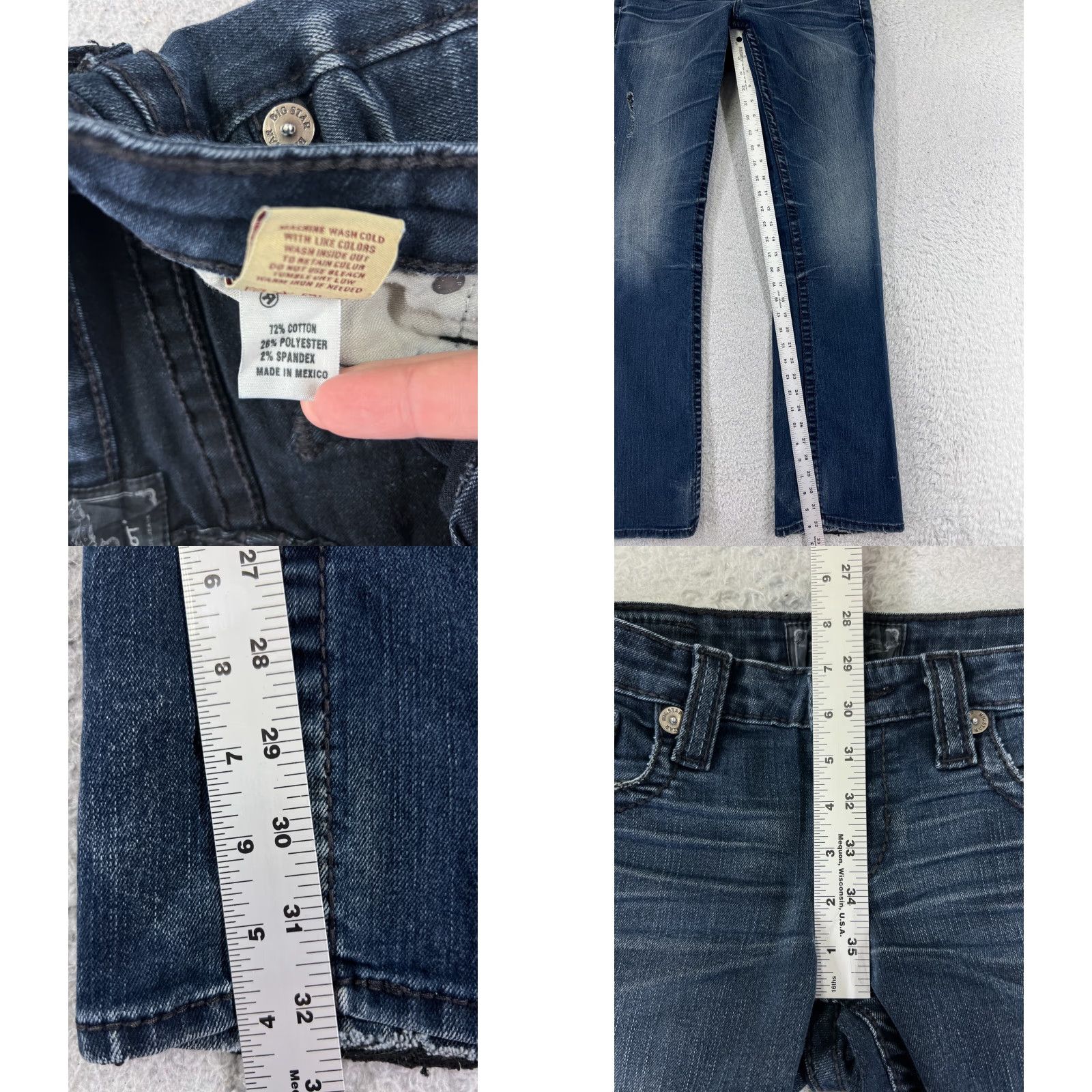 Denime Taverniti So Jeans Women's Bootcut Jeans Size 25 Blue Distressed Denim Regular Fit Size 42" / US 20 - 8 Thumbnail