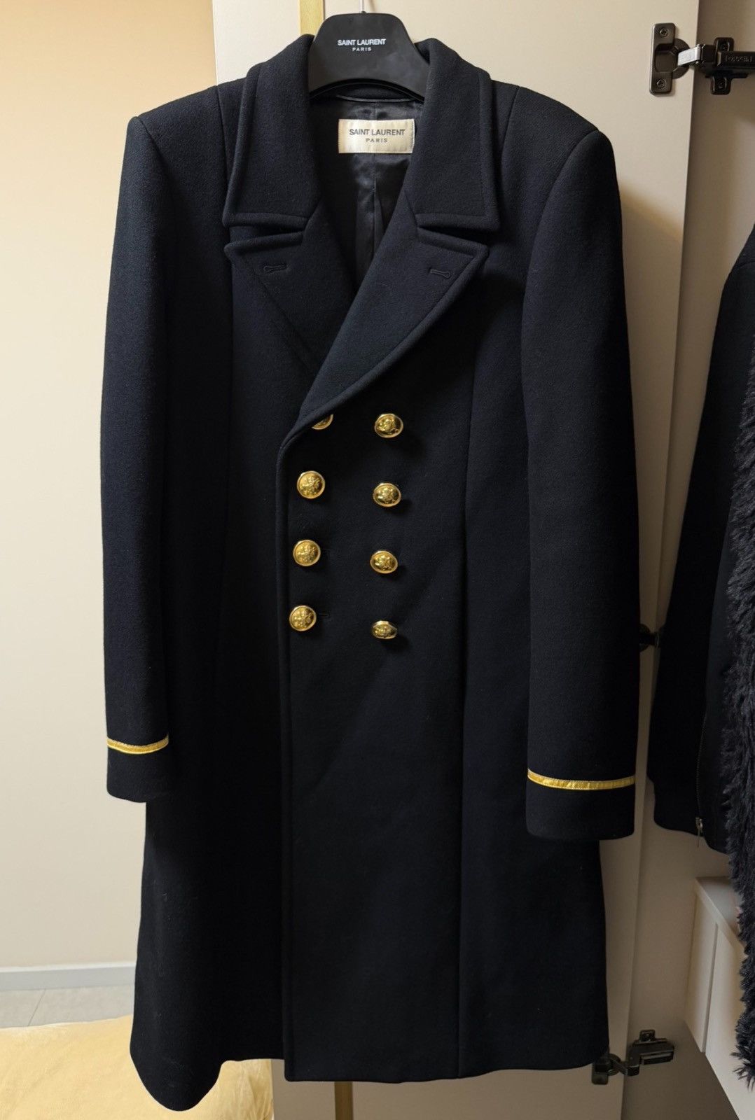 Saint Laurent Paris Saint Laurent 16FW Court Lion Gold Button Overcoat Size US L / EU 52-54 / 3 - 1 Thumbnail