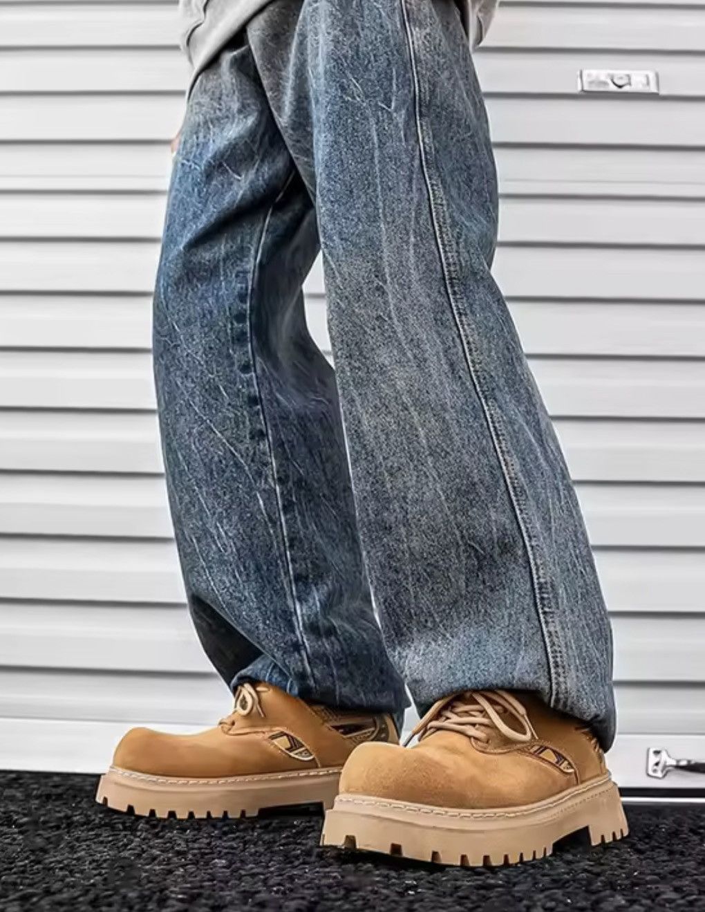 Japanese Brand Chunky Lug-Sole Low-Top Sneakers - PU Leather Size US 6.5 / EU 39-40 - 3 Thumbnail