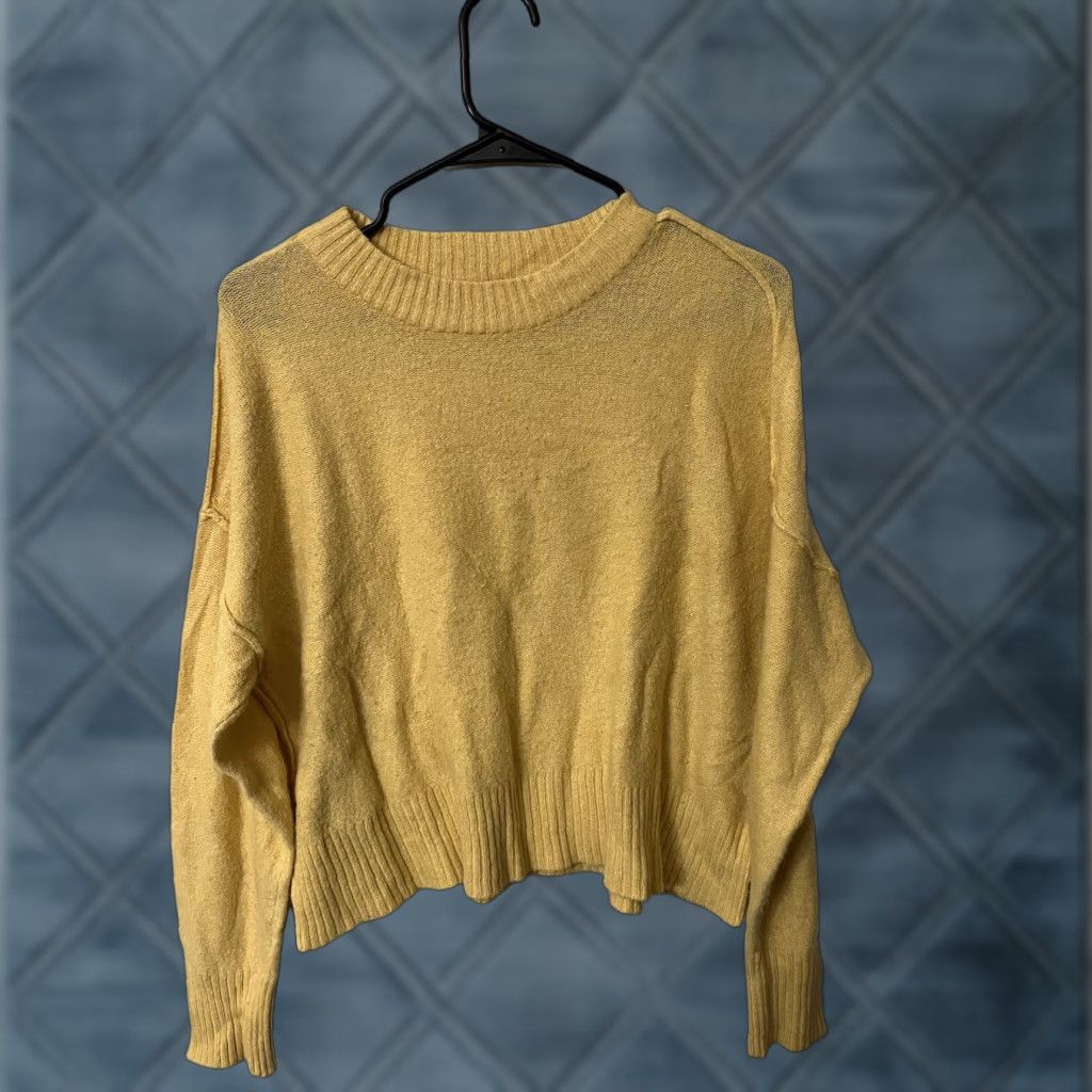 American Eagle Outfitters VINTAGE American Eagle Outfitters Women's Yellow Long Sleeve Sweater Crew Acrylic Knit Casual M Size M / US 6-8 / IT 42-44 - 1 Thumbnail