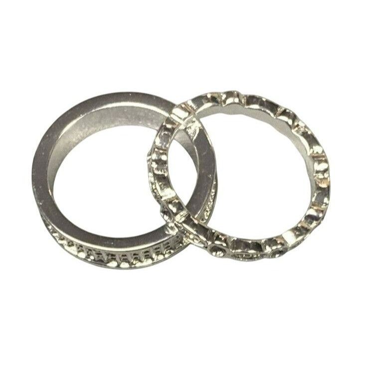 Other Elegant Vintage-Style Silver Tone Eternity Band Ring Set Wit Size ONE SIZE - 3 Thumbnail
