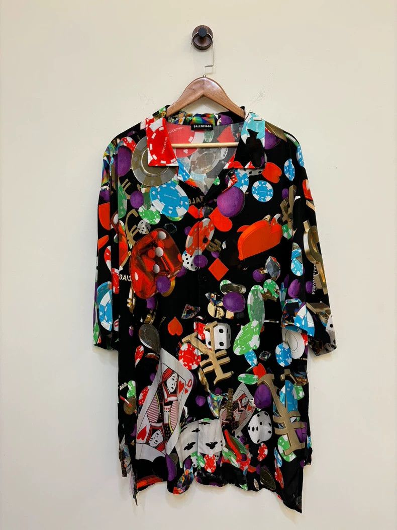 Balenciaga Balenciaga Casino Shirt with Colorful Print- DMC Size US M / EU 48-50 / 2 - 1 Thumbnail