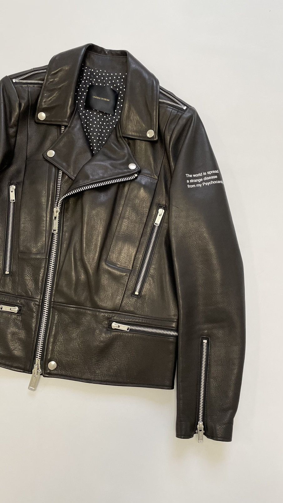 Undercover JAMC ‘Psycho Candy’ Print Leather Biker Jacket Size US S / EU 44-46 / 1 - 11 Thumbnail