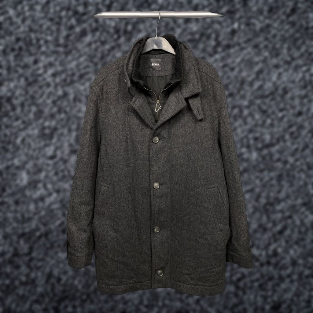 Hugo Boss HUGO BOSS Vintage Mens Wool Coat L Gray Wool Coat Mens L 54 Overcoat 54 L Mens Size US L / EU 52-54 / 3 - 1 Thumbnail