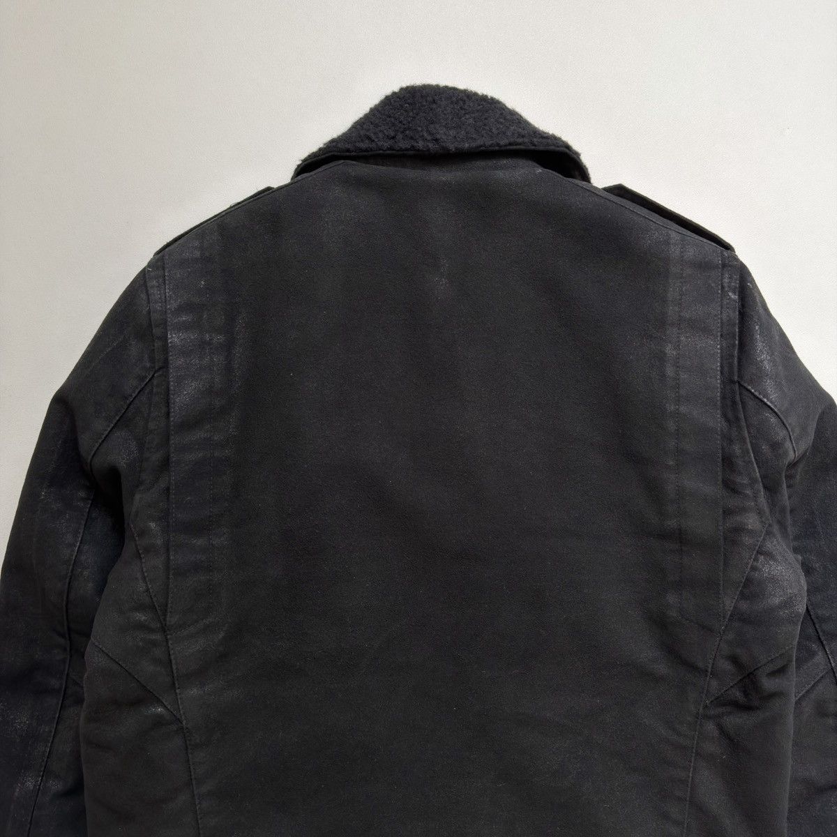 Balmain Black Cotton Sherpa Lined Biker Jacket Size US L / EU 52-54 / 3 - 15 Thumbnail
