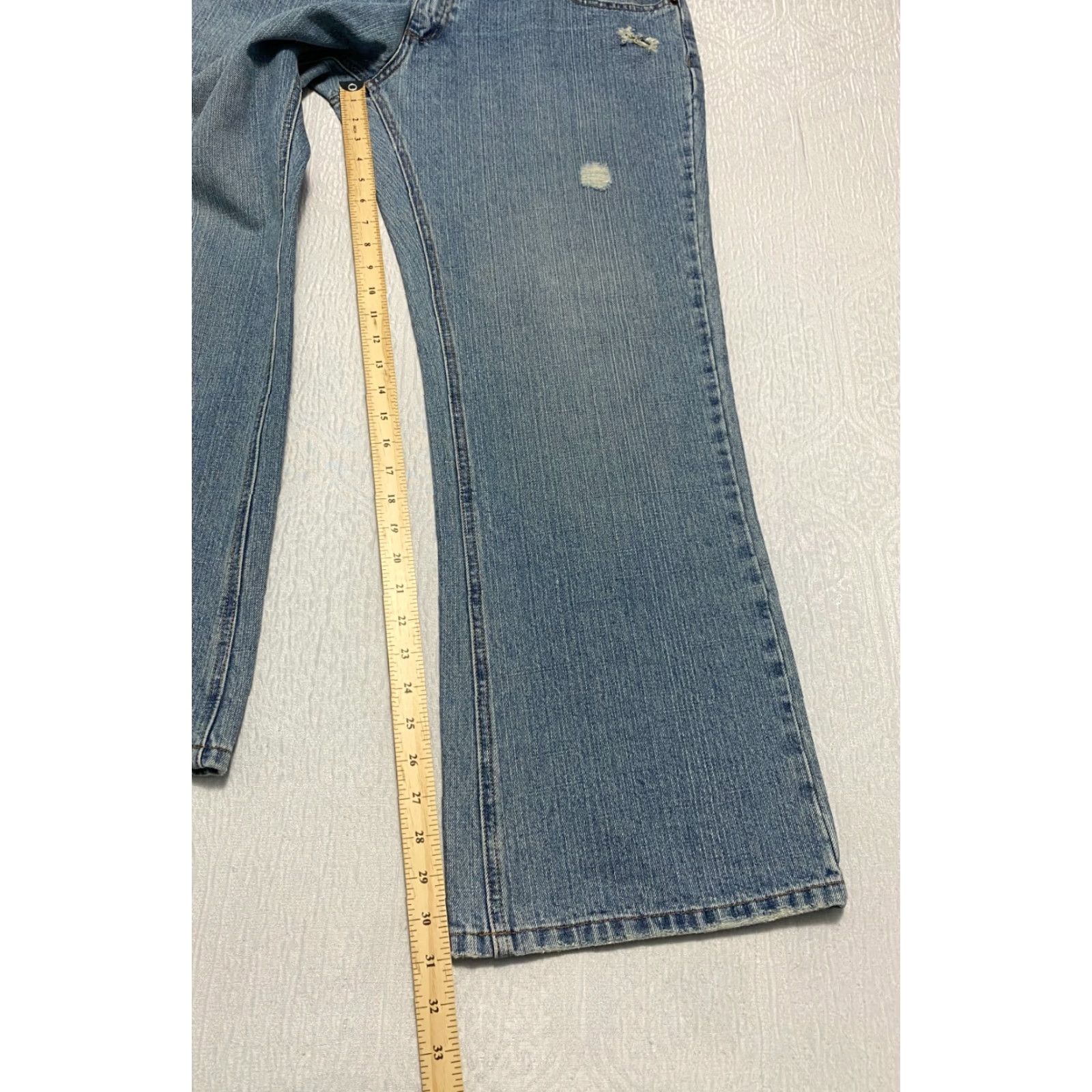 Vintage Rampage Jeans Bootcut Womens Size 36 Blue Mid Rise Distressed (Regular) 31 Inseam Denim 100% Cotton Logo Pocket Spring Summer Fall Winter Womens Size 25" / US 0 / IT 36 - 5 Thumbnail