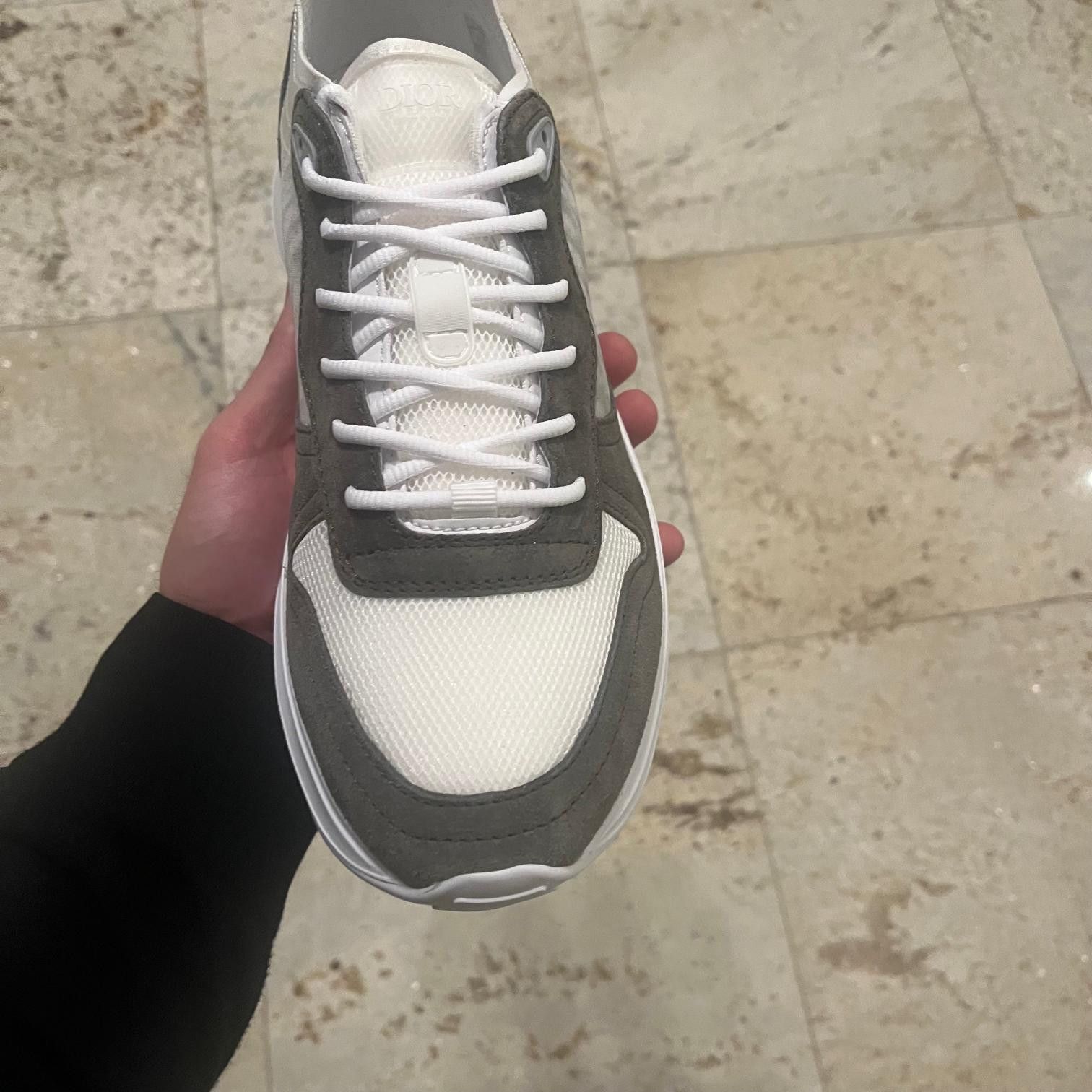Dior o1rshd1 B25 Runner Suede Oblique Mesh Sneakers White/Green Size US 11 / EU 44 - 4 Thumbnail