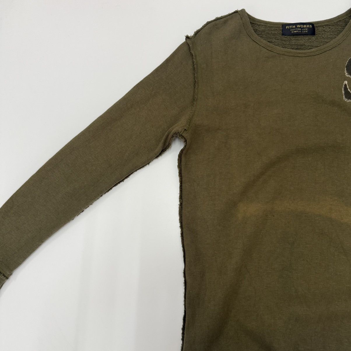 Japanese Brand ⚡️FITH WORKS Olive Raw Edge Sweat Japanese American Military Size US XS / EU 42 / 0 - 7 Thumbnail