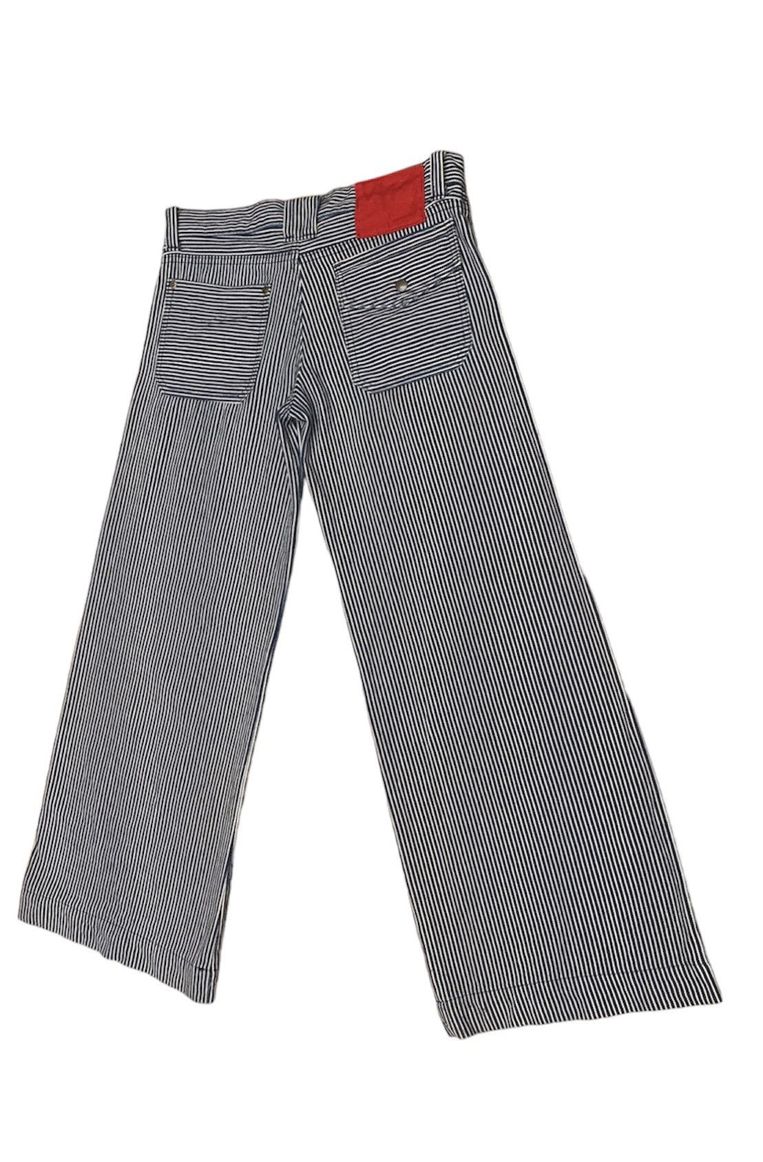 Japanese Brand Rythym Flare Wide Leg Hickory Striped Pants Size US 29 - 5 Thumbnail