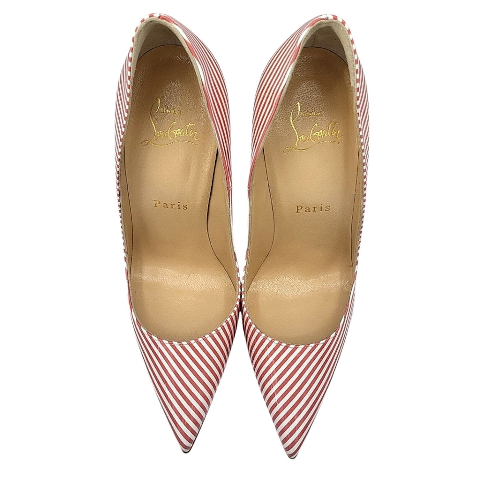 Christian Louboutin Christian Louboutin So Kate 120 Patent Striped Pumps Red 36 Size US 5.5 / IT 35.5 - 4 Thumbnail