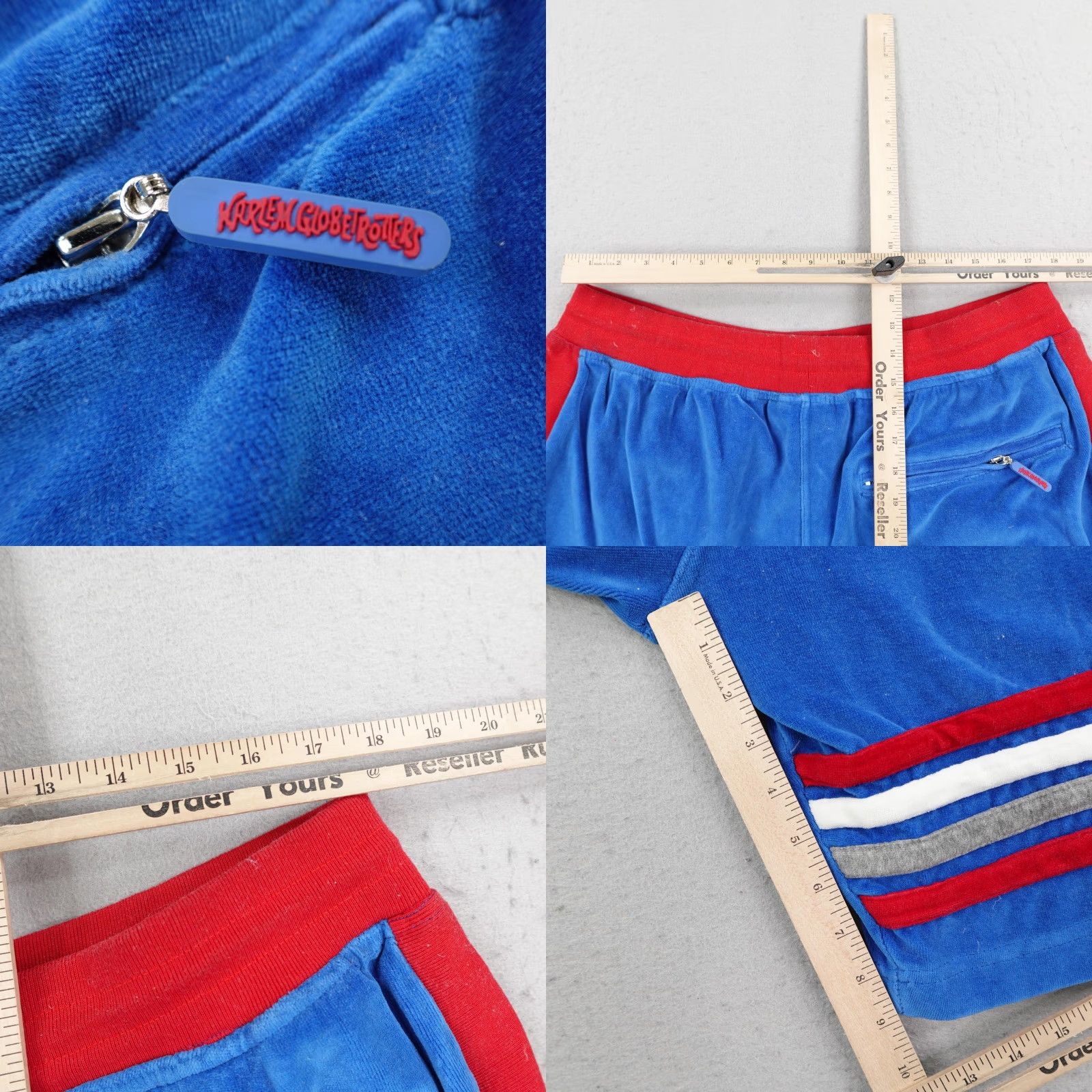 Fubu VINTAGE Harlem Globetrotters Shorts Mens 3XL Blue Red FUBU Velour Y2K Basketball Size US 39 - 9 Thumbnail