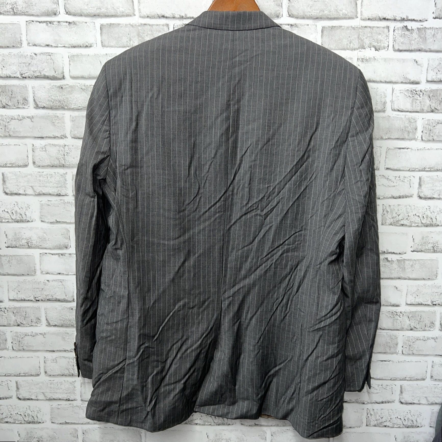 Ralph Lauren Lauren Ralph Lauren Gray Striped Wool Cashmere Blend Sport Coat Mens Size 44L Size US S / EU 44-46 / 1 - 3 Thumbnail
