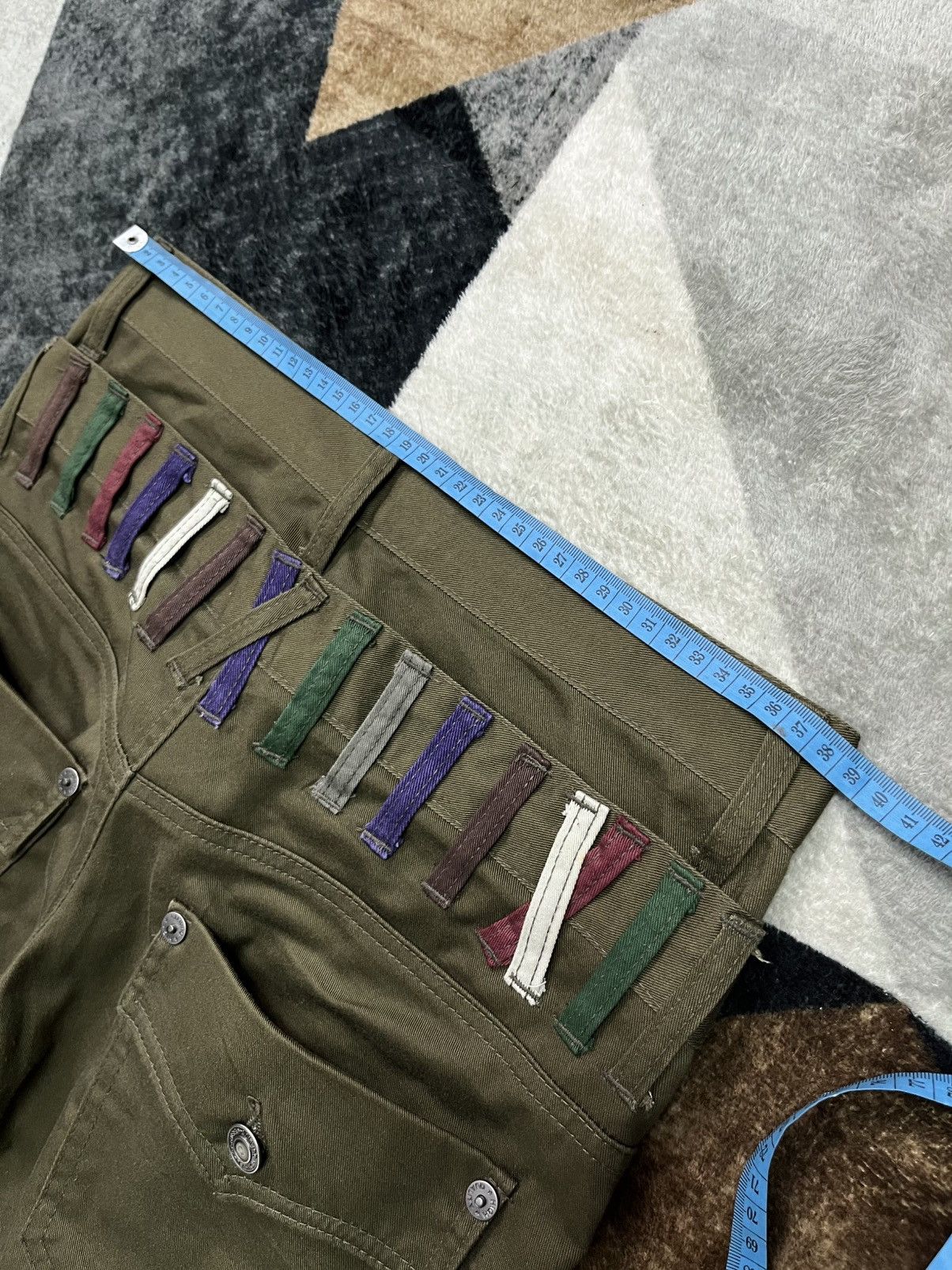 Hysteric Glamour Y2K Nylaus Double Waist Twisted Leg Green Pants Cotton Size US 30 / EU 46 - 8 Thumbnail