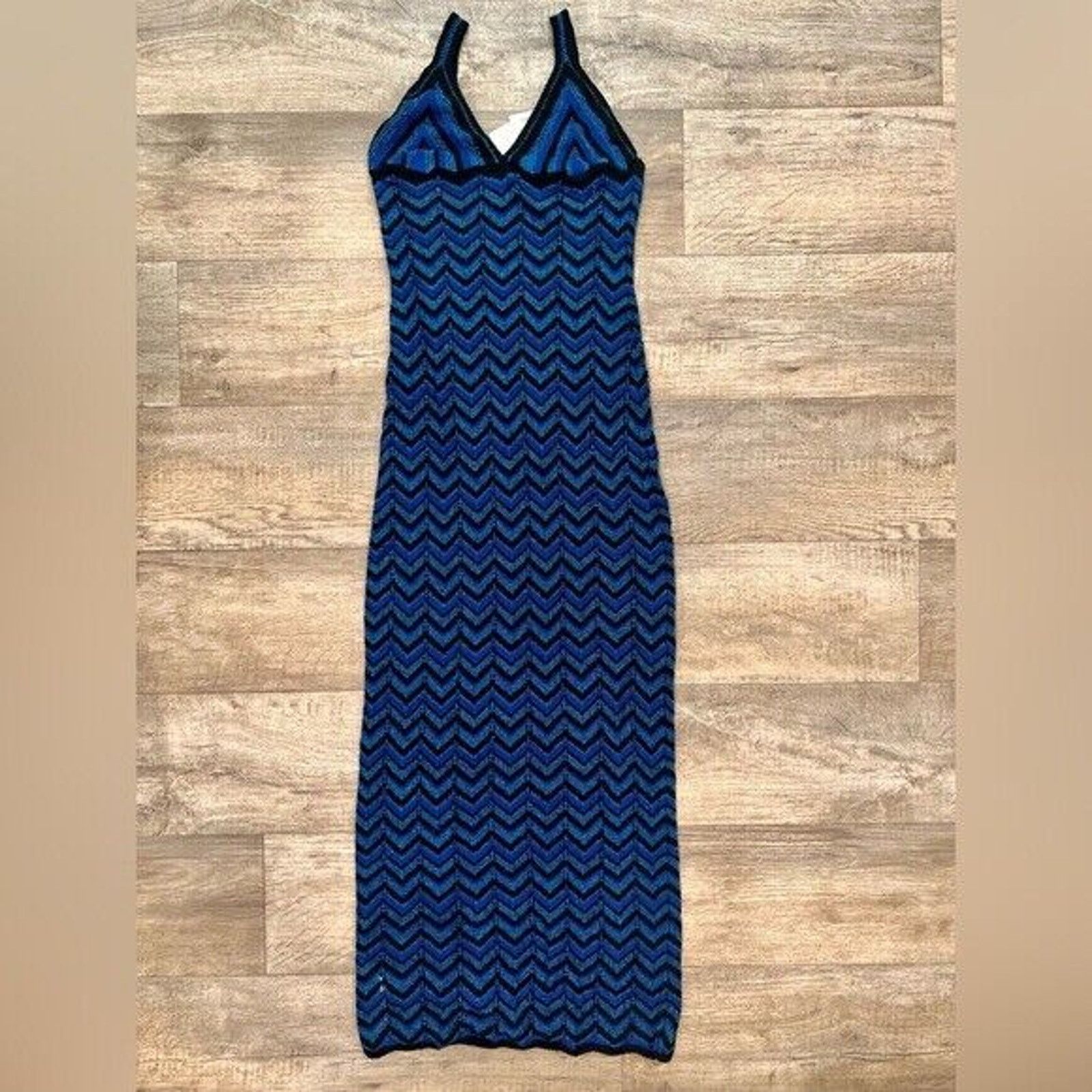 Mango RARE! MANGO BLOGGER FAVE! Fitted Metallic Maxi Dress NWT Size XL / US 12-14 / IT 48-50 - 24 Thumbnail