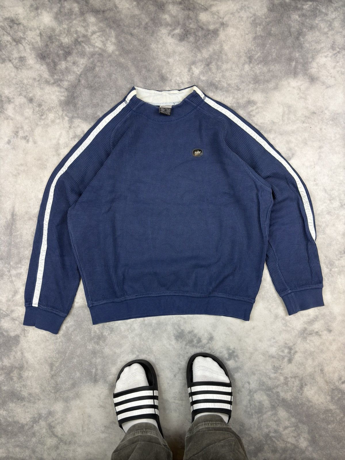 Nike Vintage Y2K Nike Small Swoosh Logo Ribbed Sweatshirt Size US M / EU 48-50 / 2 - 1 Thumbnail