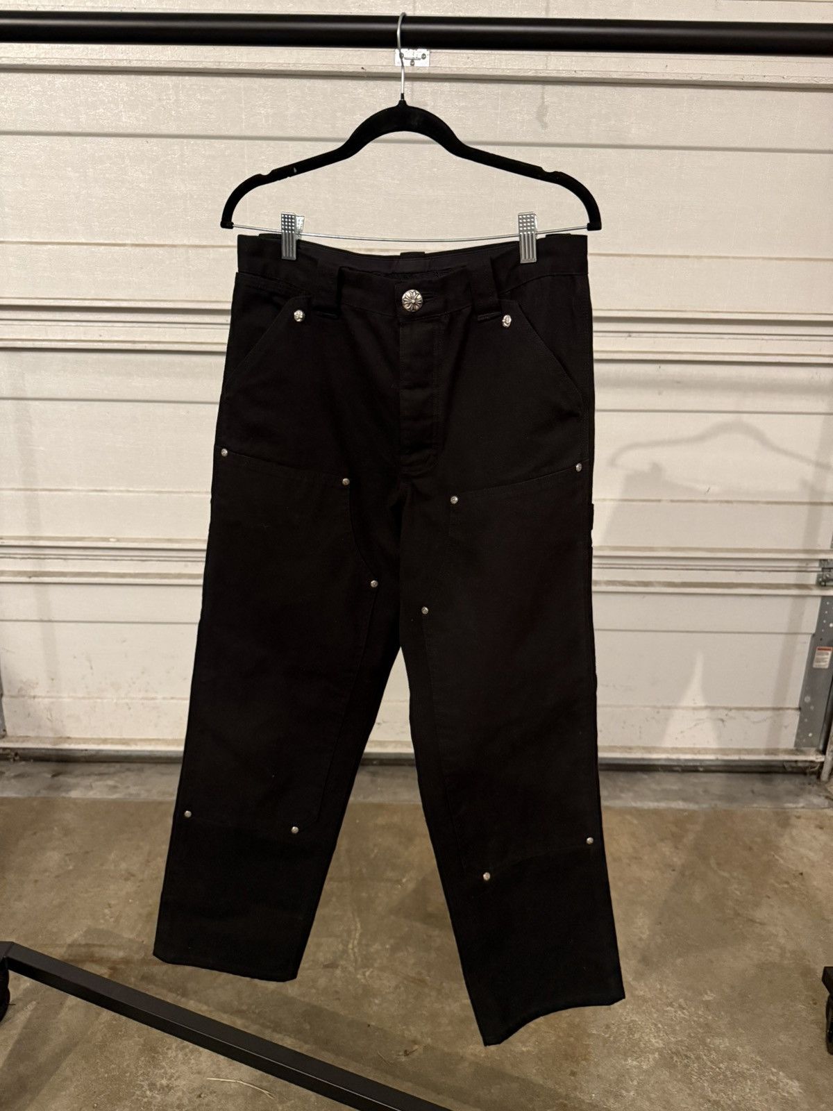 Chrome Hearts Chrome Hearts Double Knee Carpenter Black Canvas Pants Size US 30 / EU 46 - 1 Thumbnail