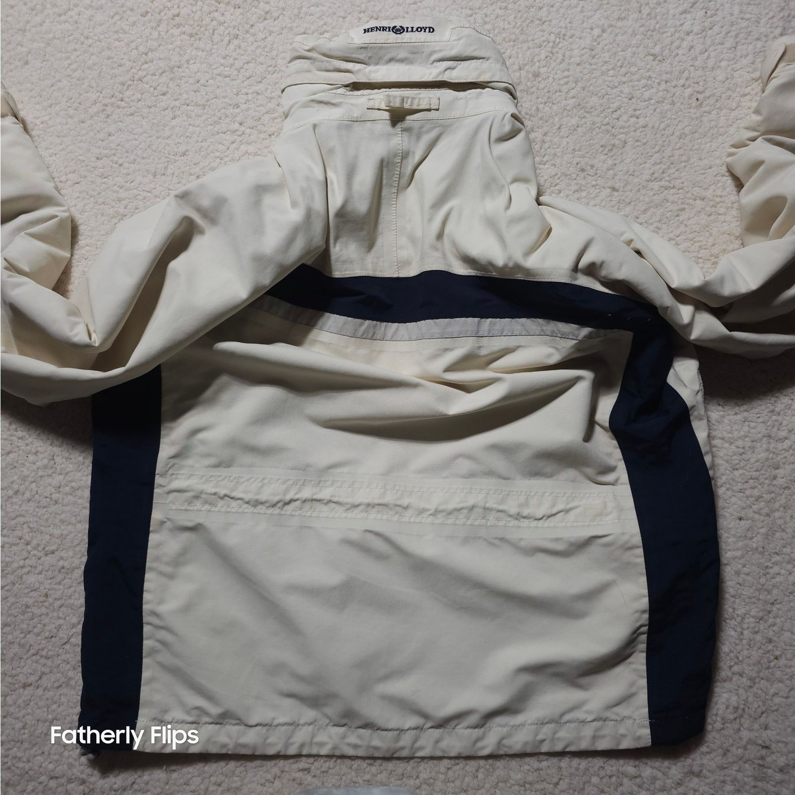 Henri Lloyd Henri Lloyd Sailing Jacket Men's M Cream Navy Hooded Coat Size M / US 6-8 / IT 42-44 - 16 Thumbnail