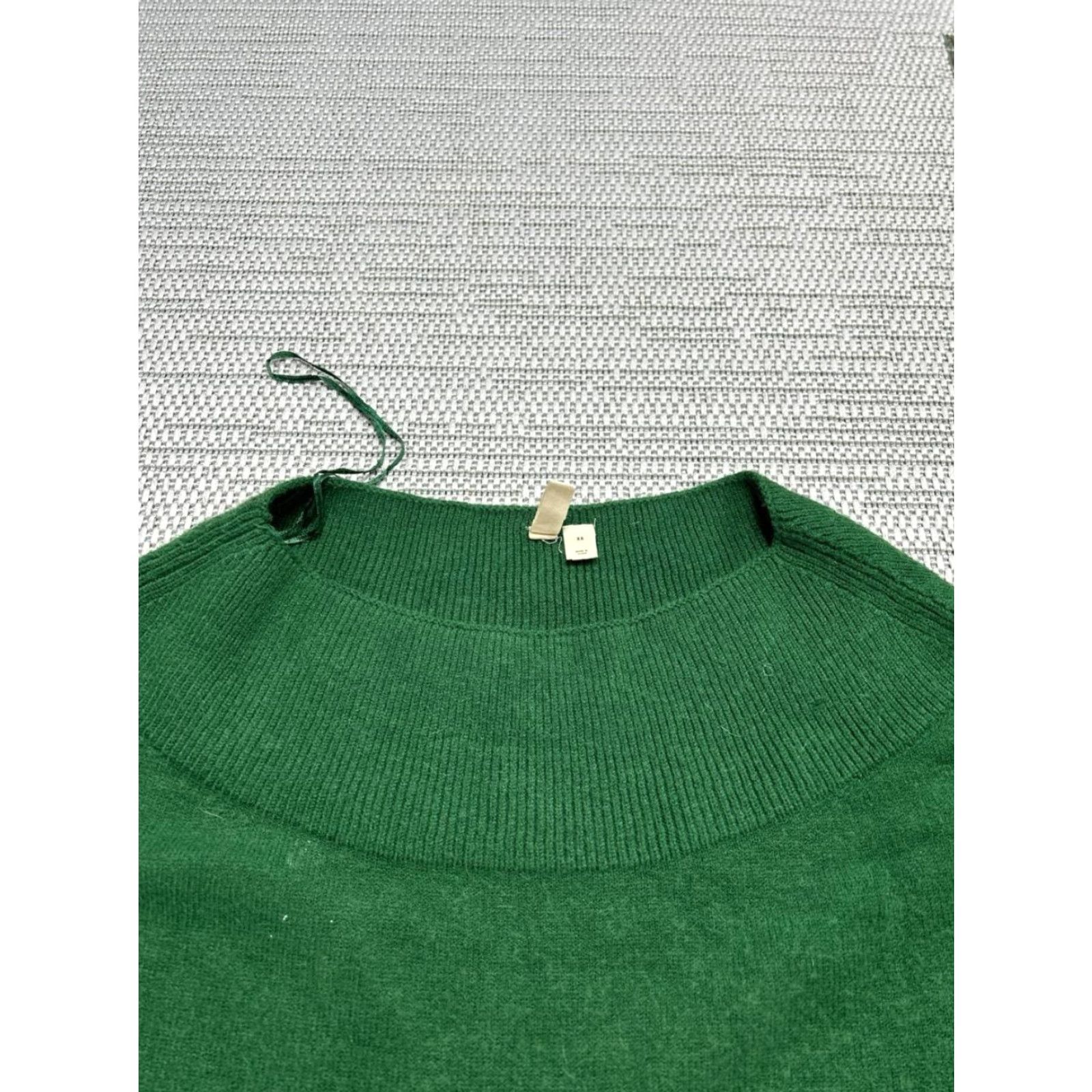 Vintage Moth Sweater Womens XS Green Knit Pullover Crew Neck Long Sleeve Regular Pullover Knit Winter Fall Spring Size XS / US 0-2 / IT 36-38 - 2 Thumbnail