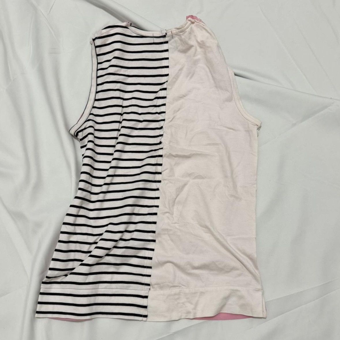 CDG by Comme des Garcons × Comme des Garcons × Tricot Comme des Garcons 2003 Tricot Comme des Garçons Pink Stripe Switching Tank Top Size S / US 4 / IT 40 - 2 Thumbnail