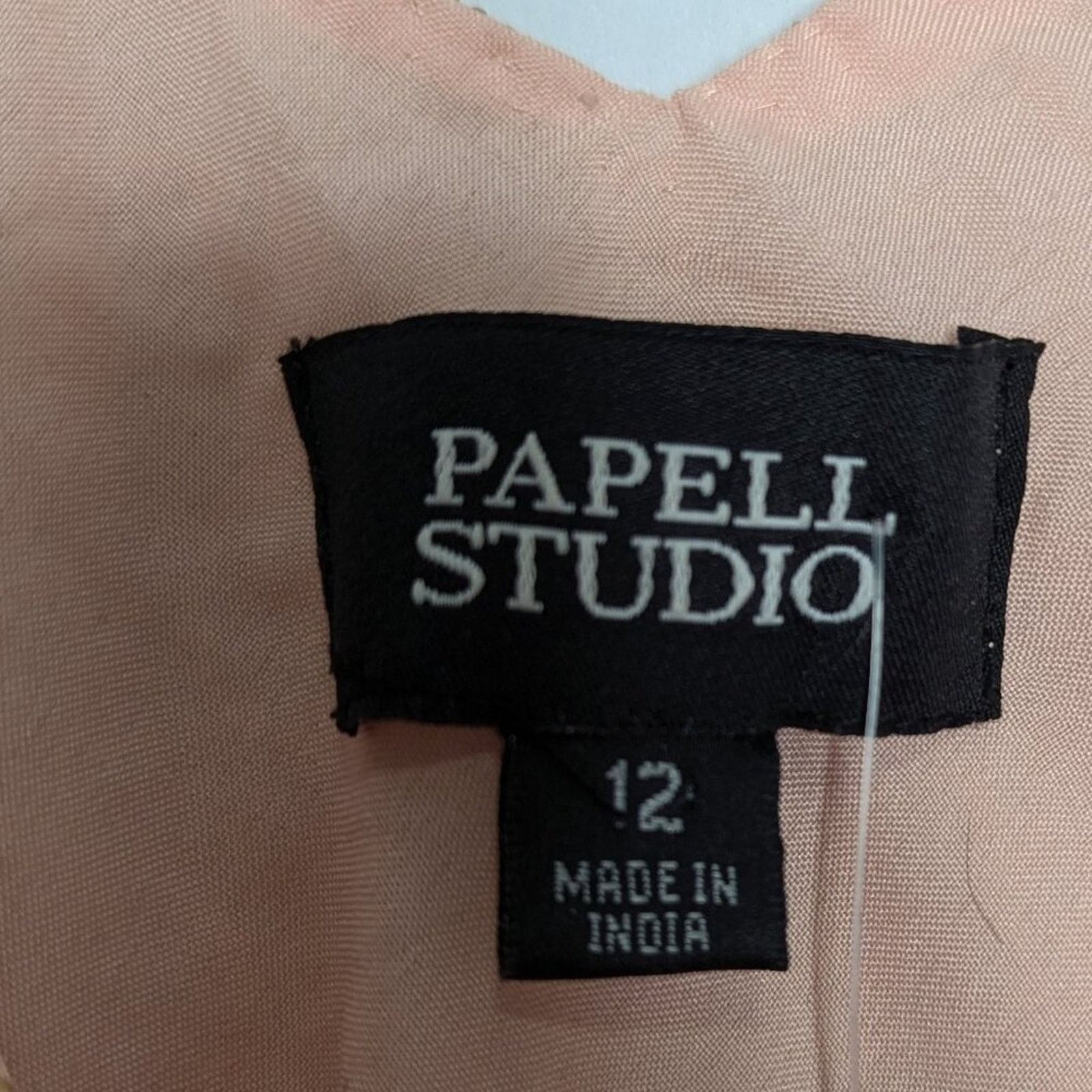 Adrianna Papell Adrianna Papell Pink Short Sleeve Beaded Sequin V-Neck Top Size XL / US 12-14 / IT 48-50 - 3 Thumbnail