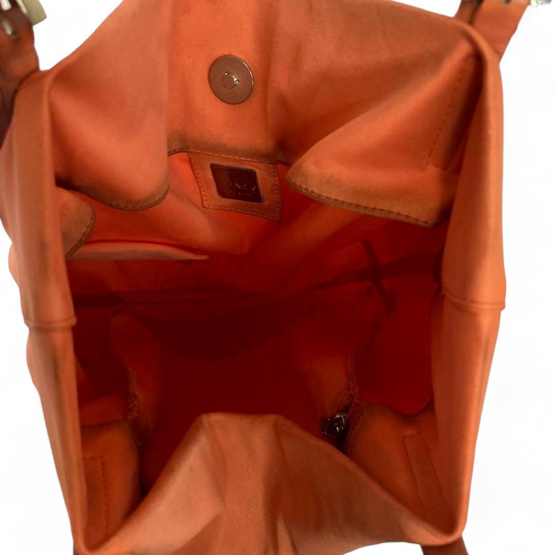 Fendi Fendi - Mamma Handbag Leather Shoulder Bag Orange Silver Size ONE SIZE - 9 Thumbnail